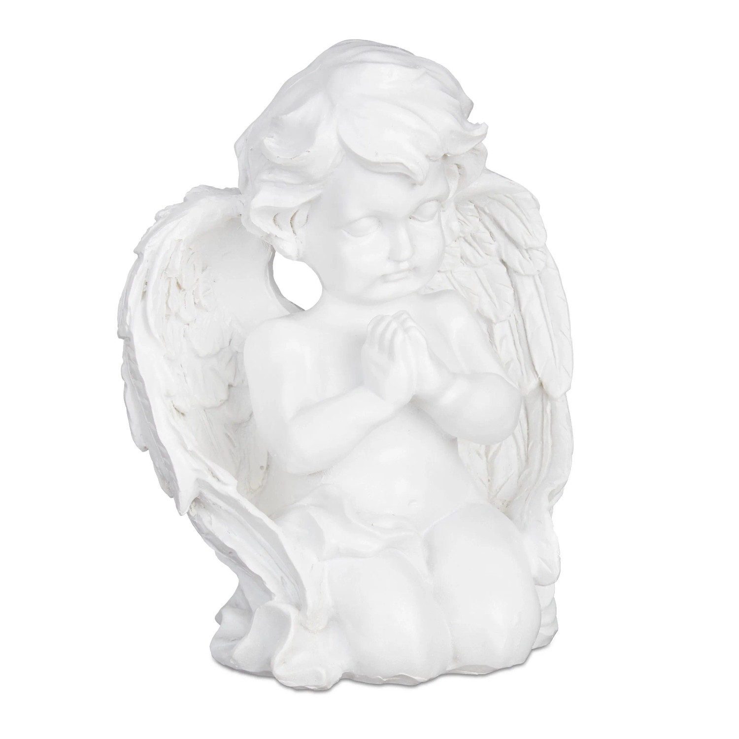 Relaxdays Grabengel Polyresin Weiß Wetterfest Frostfest 15,5 cm x 13 cm x 8,5 cm 0,3 kg