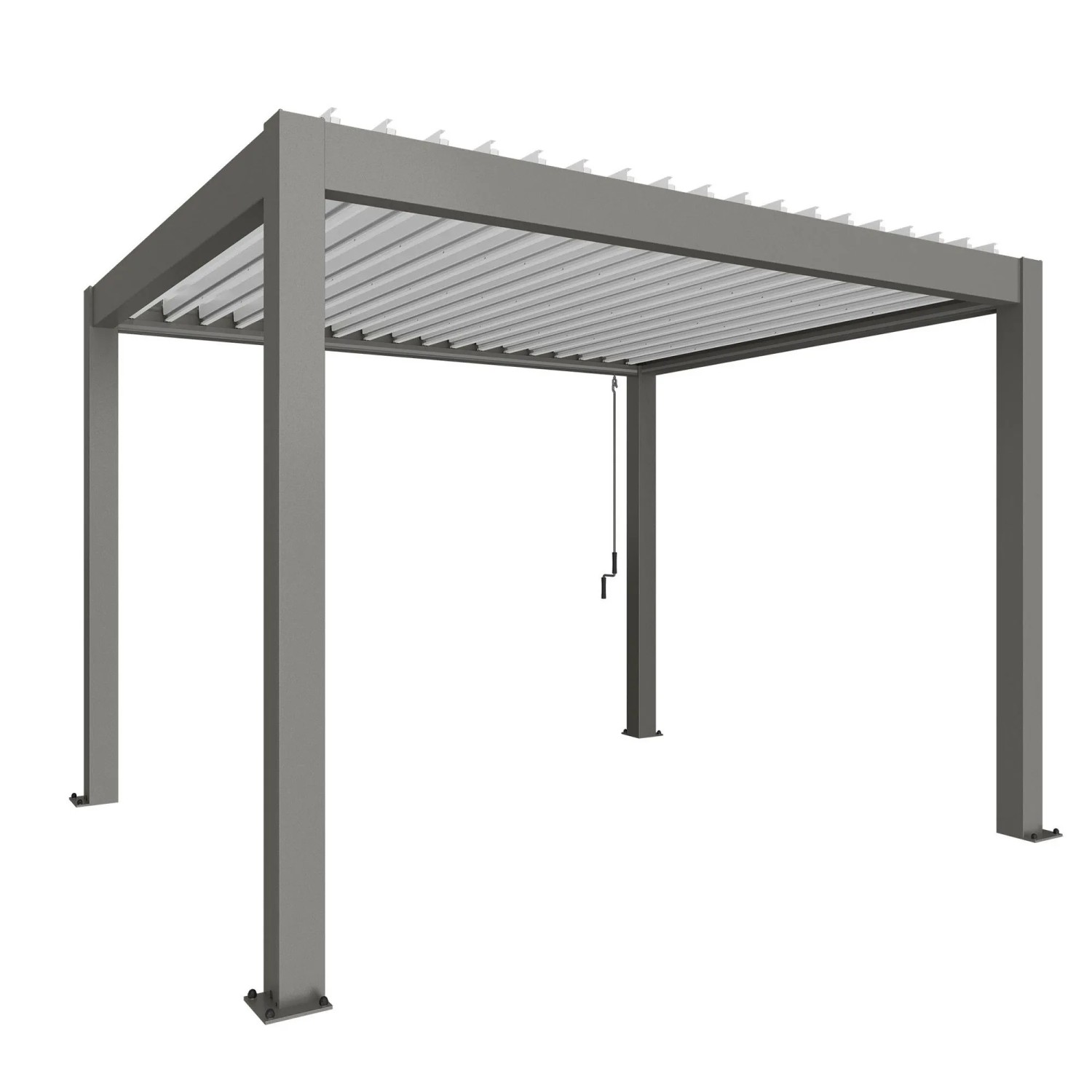 Biohort Pergola 3,5 m x 3 m Quarzgrau-Metallic/Weiß
