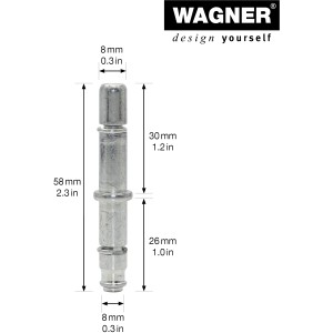 Wagner Steckstift 58mm, 2er-Set für Möbelrollen und -gleiter, verzinkter Stahl.
