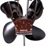 Schwarzer, stromloser Firefix Kaminofen-Ventilator für effiziente Wärmeverteilung.