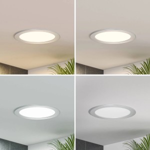 PRIOS LED Einbaustrahler Cadance in Alu, verschiedene Lichtfarben für Bad & Feuchtraum.