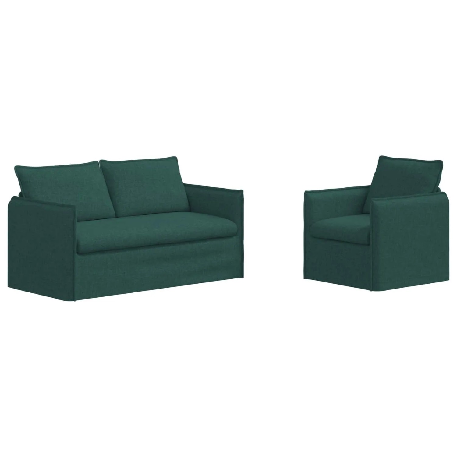 vidaXL Sofa 2-Tlg Dunkelgrün 196 x 82 x 85 cm Stoff 3407570