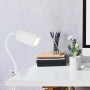 Weiße Globo Klemmleuchte Robby mit Flexarm, ideal als Schreibtischlampe.
