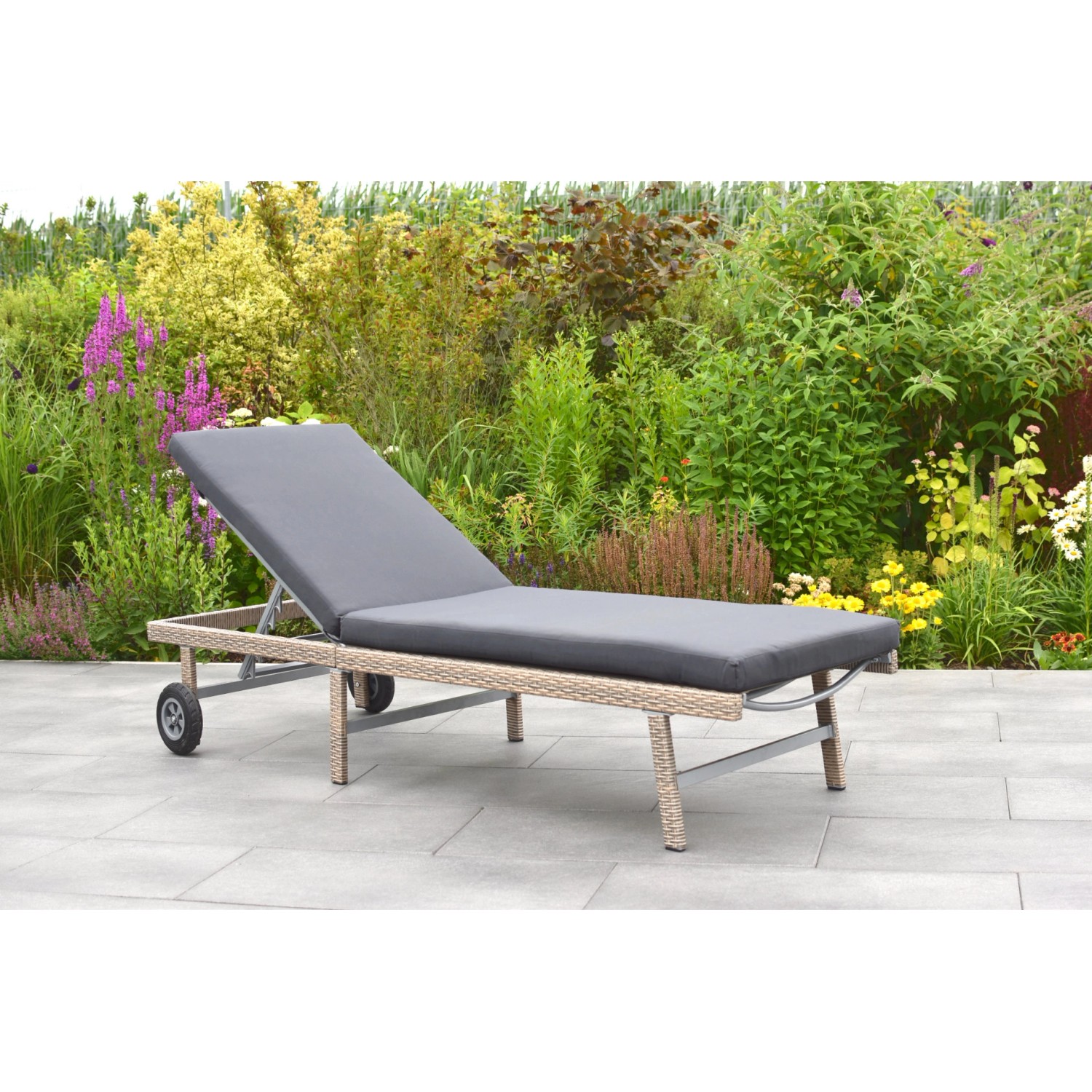 MERXX Gartenliege "Navarra", (1 St.), Länge: 202 cm, verstellbare Rückenleh günstig online kaufen