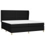 Schwarzes vidaXL Boxspringbett (200x200 cm) mit Matratze und Kopfteil.