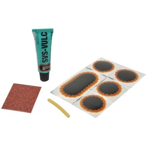 Tip Top Flickzeugset mit Flicken, Vulkanisierlösung und Aufrauher für Fahrradreparaturen.