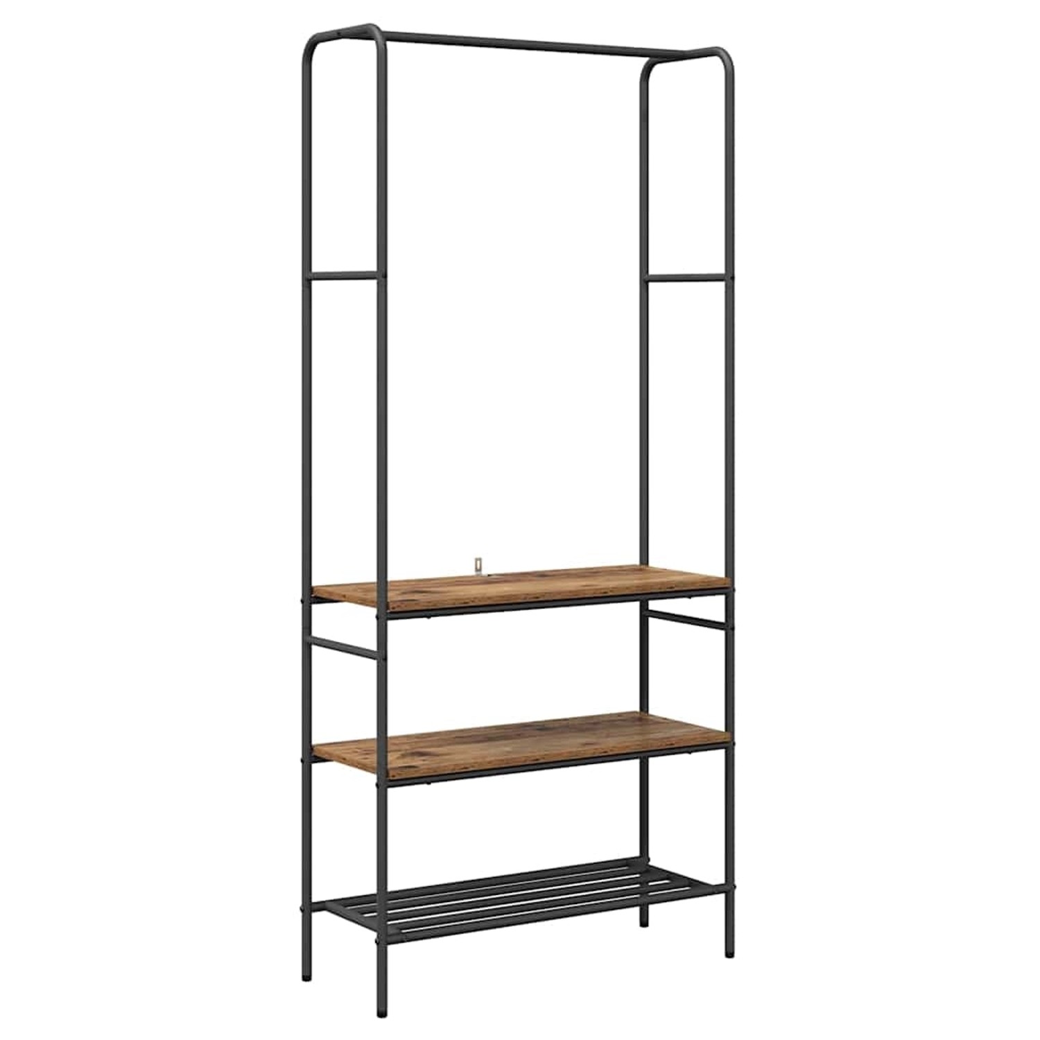vidaXL Kleiderständer mit Regalen Altholz 77 x 30 x 171 cm 868467