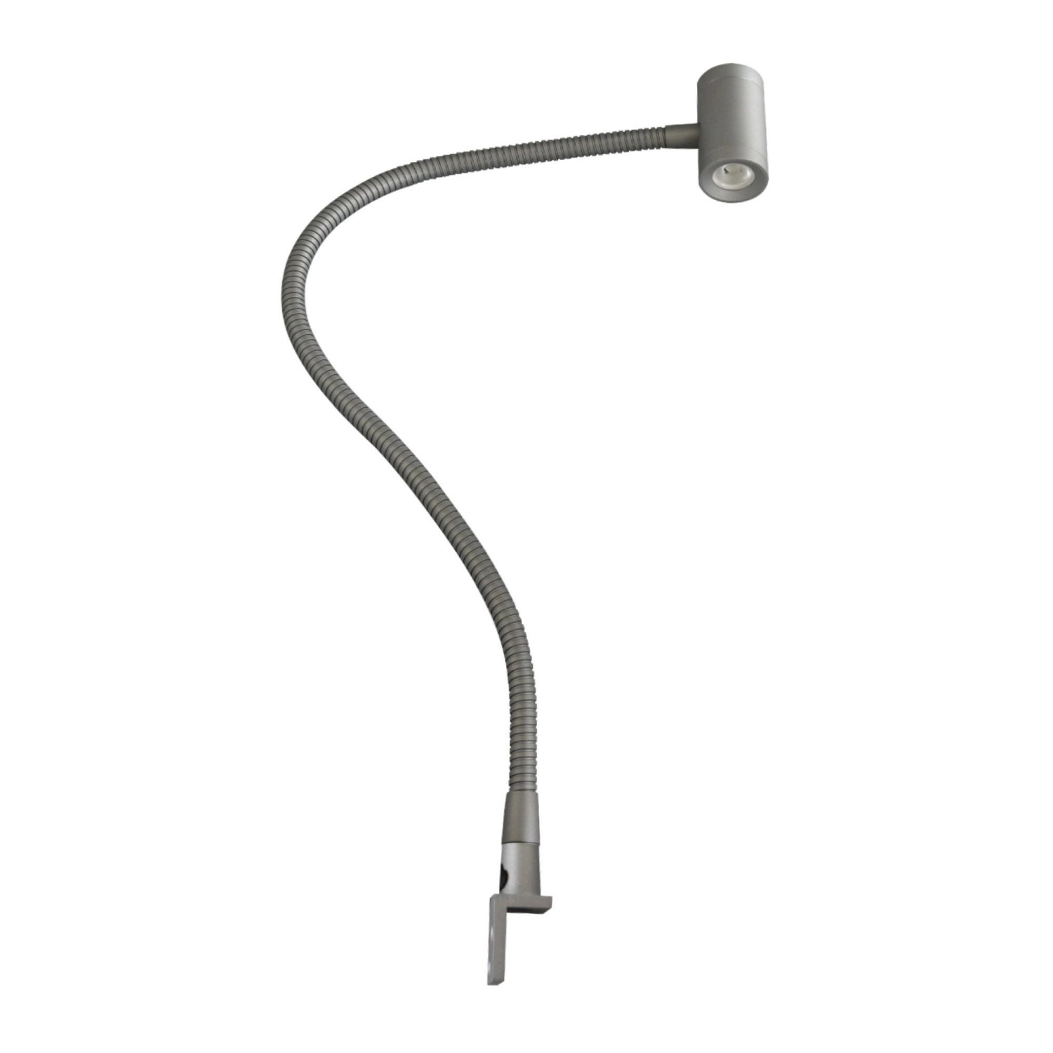 kalb LED Bettleuchte Silbergrau 3W Warmweiß Leseleuchte Aufbauleuchte Nachttischlampe 1er Set Silbergrau