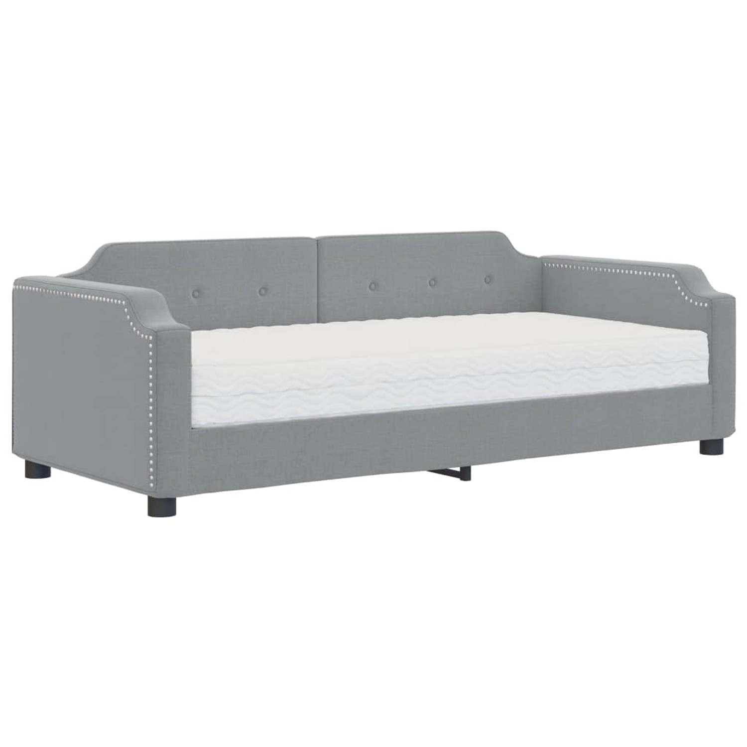 vidaXL Tagesbett mit Matratze Hellgrau 80x200 cm Stoff1843257
