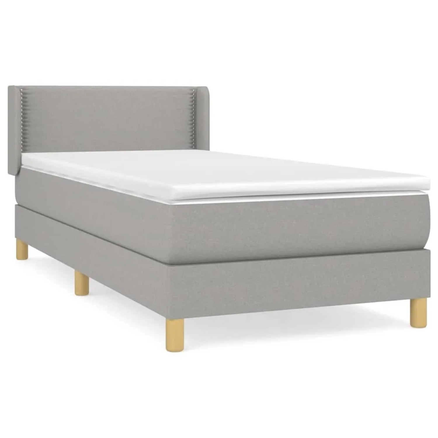 vidaXL Boxspringbett mit Matratze Hellgrau 80x200 cm Stoff 3130145