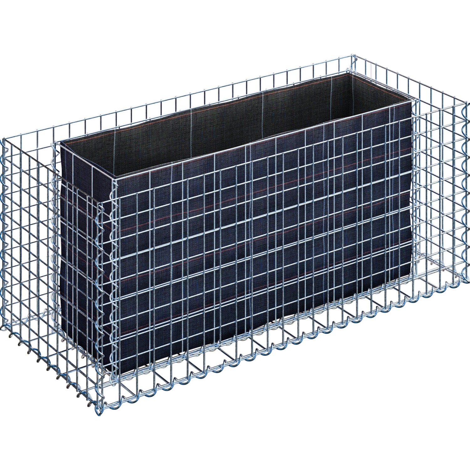 Gabiona Gabionen-Hochbeet eckig 50 cm x 120 cm x 50 cm Maschenw 5 cm x 5 cm