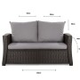 Setgarden Mix-Techno Gartenkissen Für Polyrattan Möbel 120×50×50 cm – Kissen Für 2 Sitzer Gartensofa 1tlg Grau_4