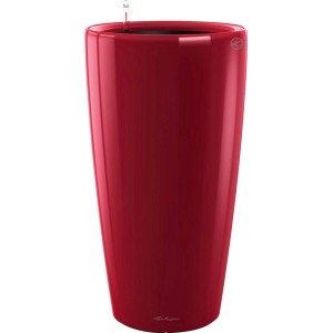 Hochglanz rote Lechuza Pflanzsäule Rondo Premium, 56 cm hoch, mit Bewässerungssystem.