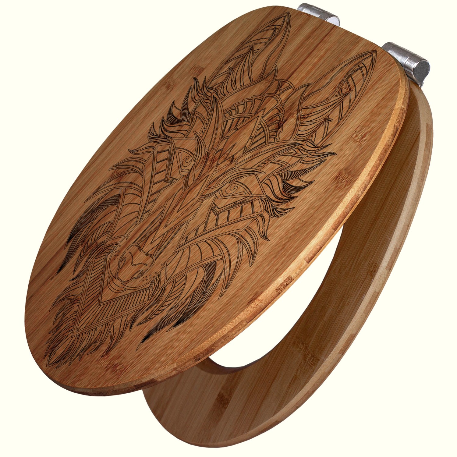Banjado WC Sitz Bambus Holz Mit Gravur Toilettendeckel Mit Absenkautomatik günstig online kaufen