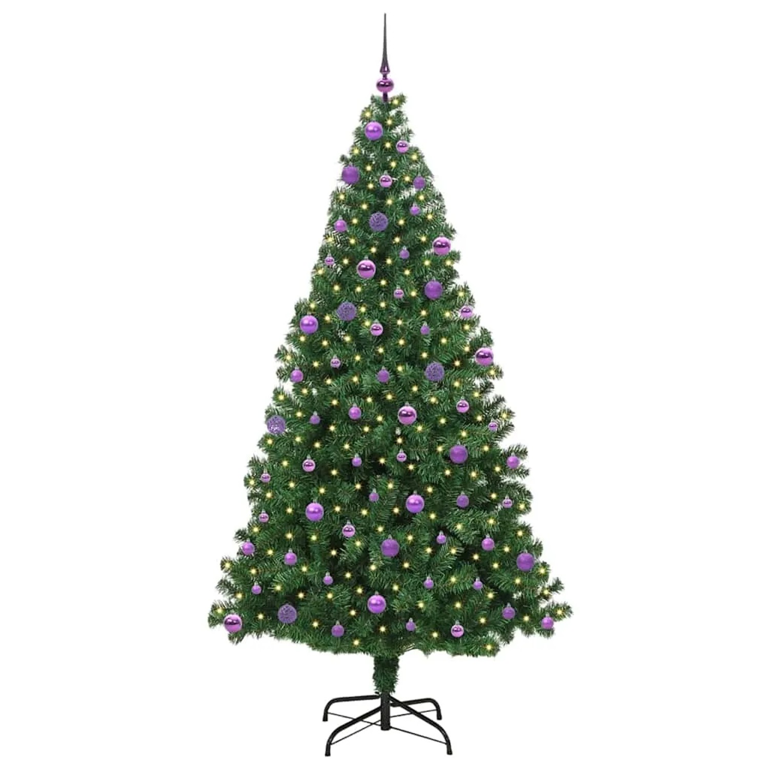 vidaXL Künstlicher Weihnachtsbaum mit 300 LEDs mit Ständer Grün 210 cm 3396928