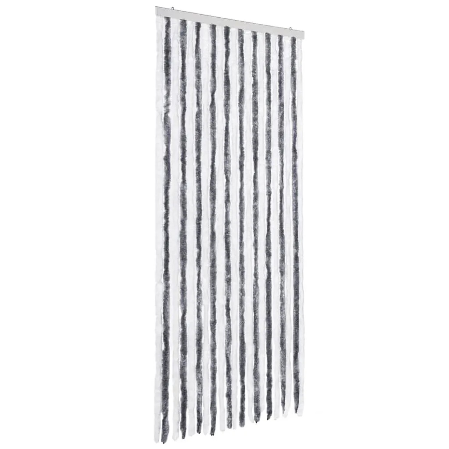vidaXL Insektenschutz-Vorhang Grau und Weiß 90x200 cm Chenille 315124
