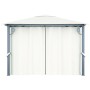 Cremefarbener vidaXL Pavillon 3x3m mit Vorhängen und Aluminiumrahmen.