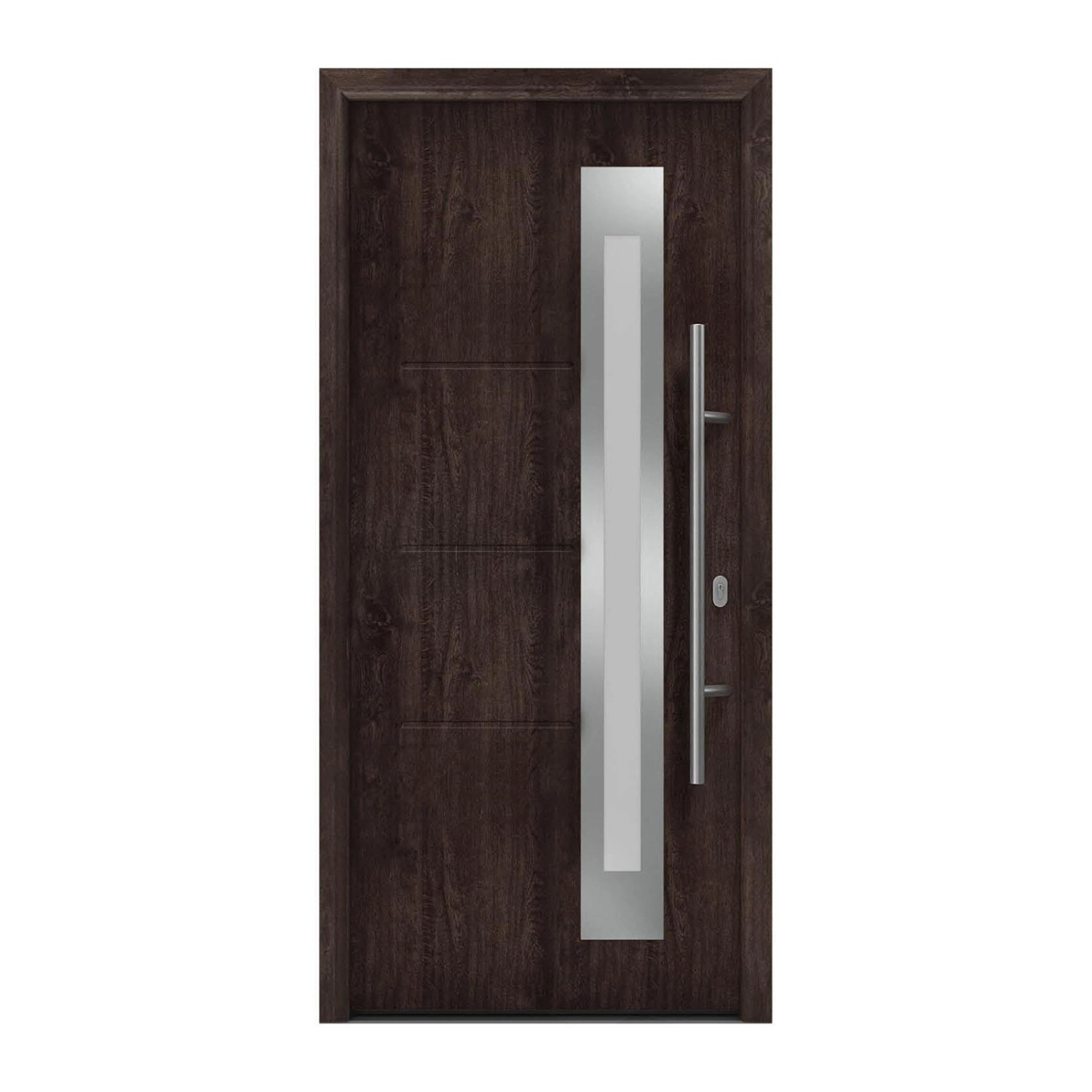 EcoStar Haustür Isopro IP 780S Eiche Dunkel 110 cm x 210 cm DIN R günstig online kaufen