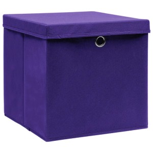 vidaXL Aufbewahrungsboxen mit Deckeln 4 Stk 28x28x28 cm Lila 325212