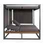 Dunkelgraue MCW Lounge-Gartenliege M63 mit verstellbarer Rückenlehne und Seitenteilen für Garten oder Terrasse.