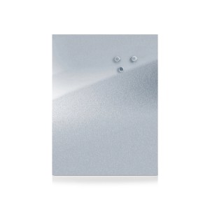 Zeller Magnettafel aus Edelstahl, 60x80 cm, mit drei Magneten. Wanddekoration.