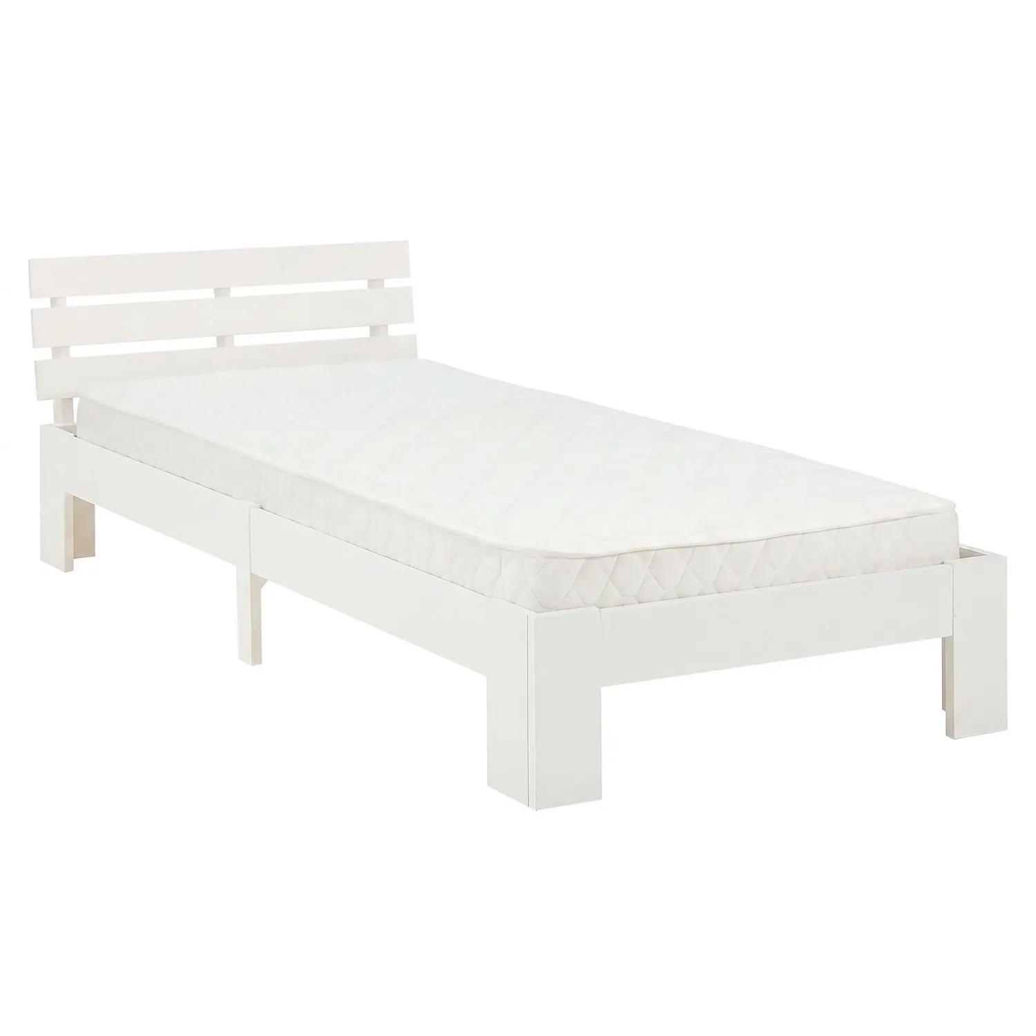 Homestyle4u Holzbett 90x200 cm mit Federkernmatratze und Lattenrost Einzelbett 3329