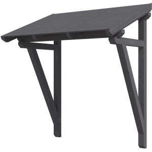 Skan Holz Haustürvordach Paderborn 2, schiefergrau lasiert, aus Holz. Vordach für Hauseingänge.