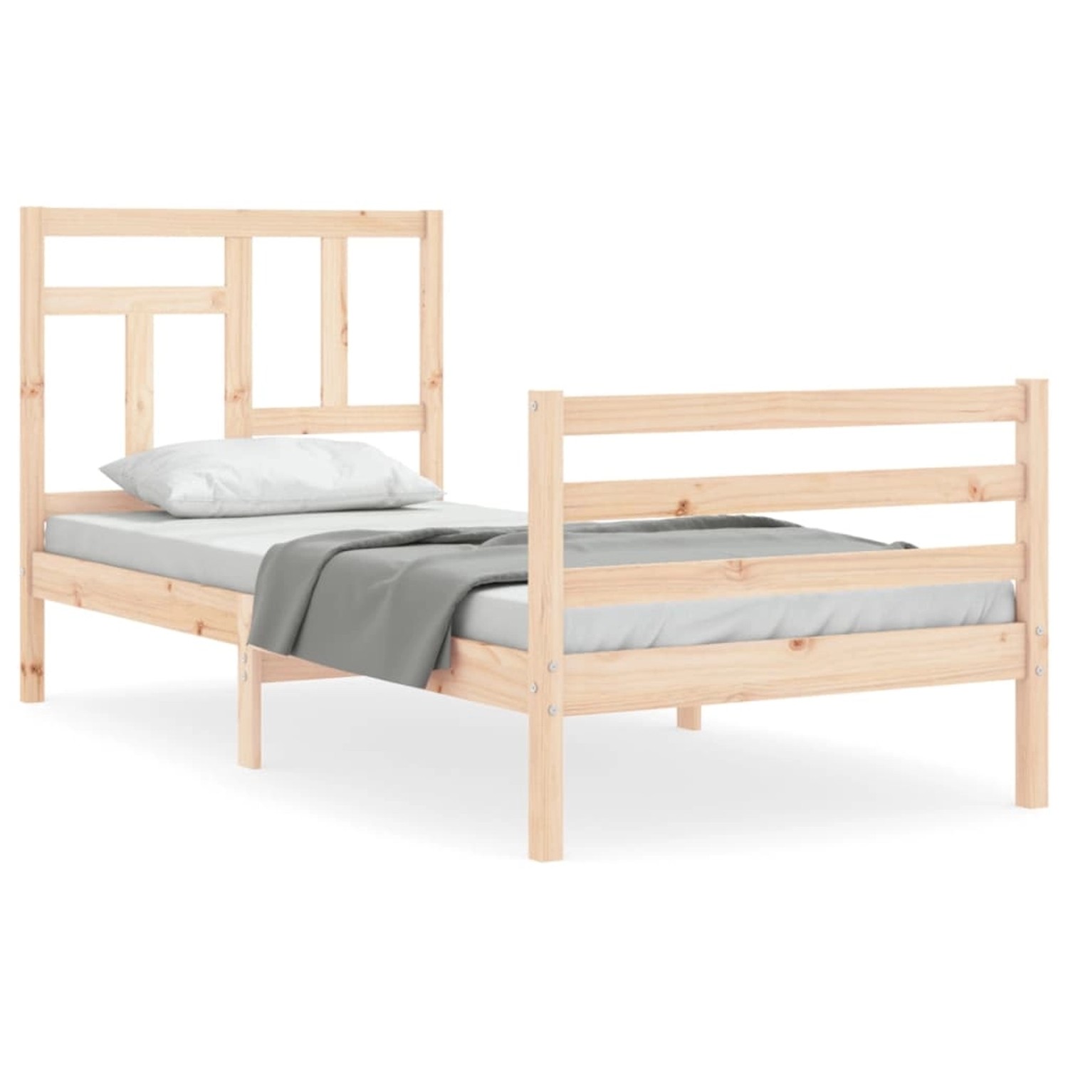 vidaXL Massivholzbett mit Kopfteil 90x200 cm 3194946 günstig online kaufen