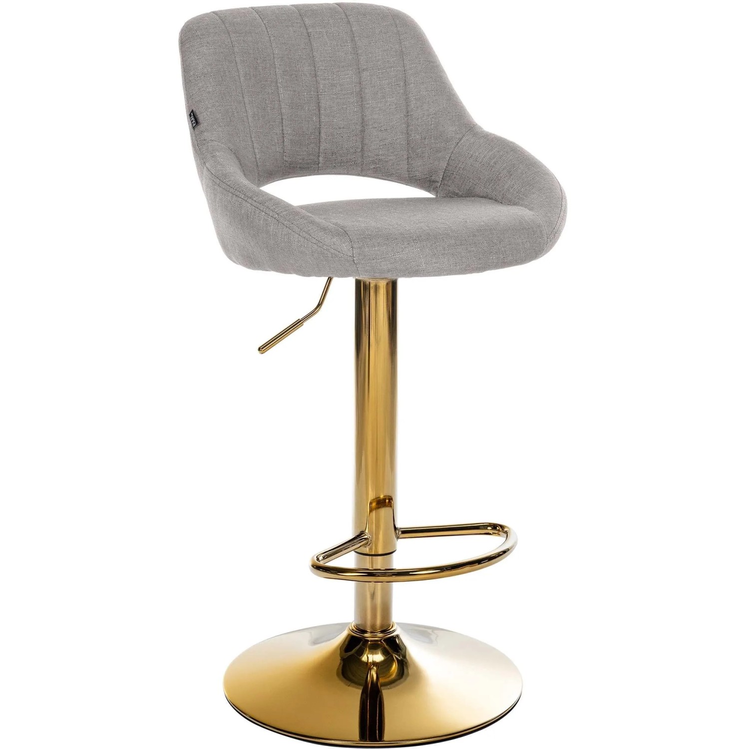 CLP Barhocker Milet Stoff Grau/Gold
