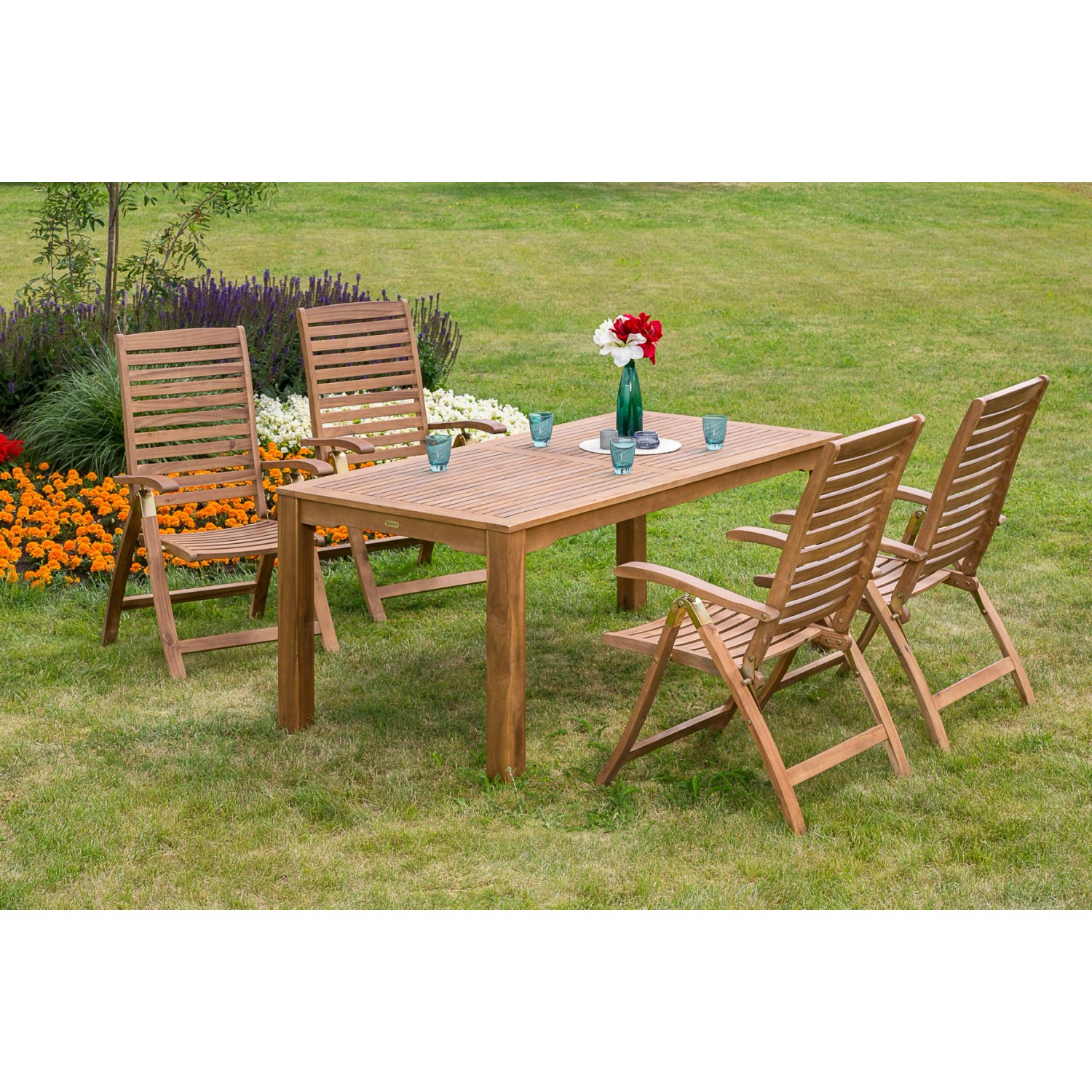 Gartenmöbel-Set Paraiba 5-tlg. Braun inkl. Tisch 185 cm x 90 cm günstig online kaufen