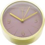 Wall-Art Wecker in Gold-Optik mit rosa Ziffernblatt, Durchmesser 11,2 cm.