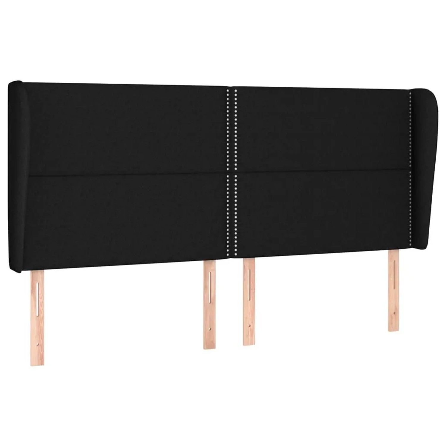 vidaXL Kopfteil mit Ohren Schwarz 163x23x118/128 cm Stoff 3117824