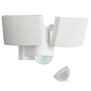 Oktaplex Außenstrahler mit Bewegungsmelder Warmweiß Außenwandleuchte Schwenkbar IP65 Weiß 40W 230V