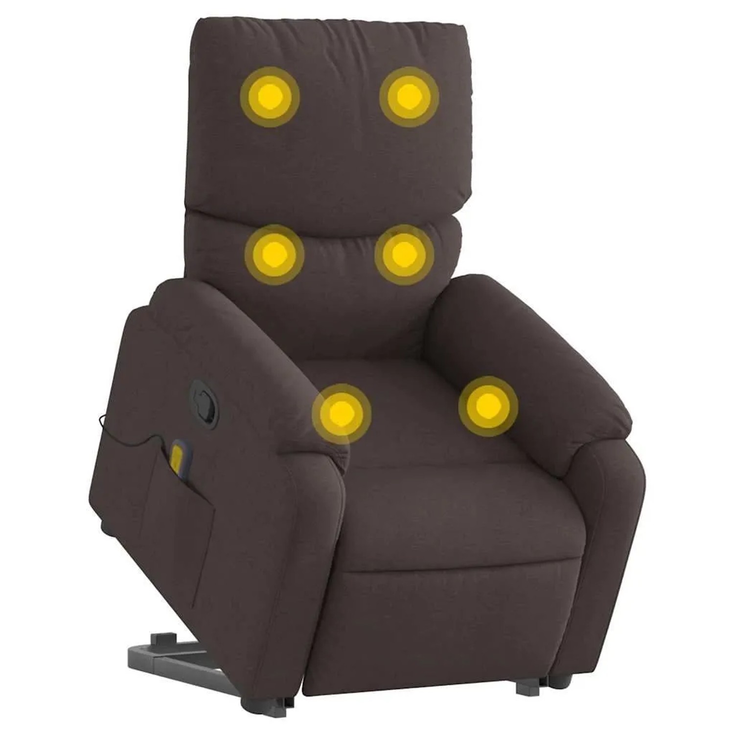 vidaXL Massagesessel mit Aufstehhilfe Dunkelbraun Stoff 3204841