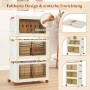 Costway Aufbewahrungsbox mit Deckel 52 L x 3 Stapelboxen Transparent_4