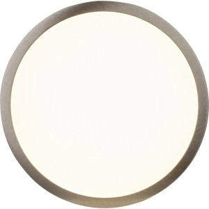 Runde LED-Deckenleuchte Vitos, Aluminium Druckguss, Nickel matt, neutralweißes Licht.