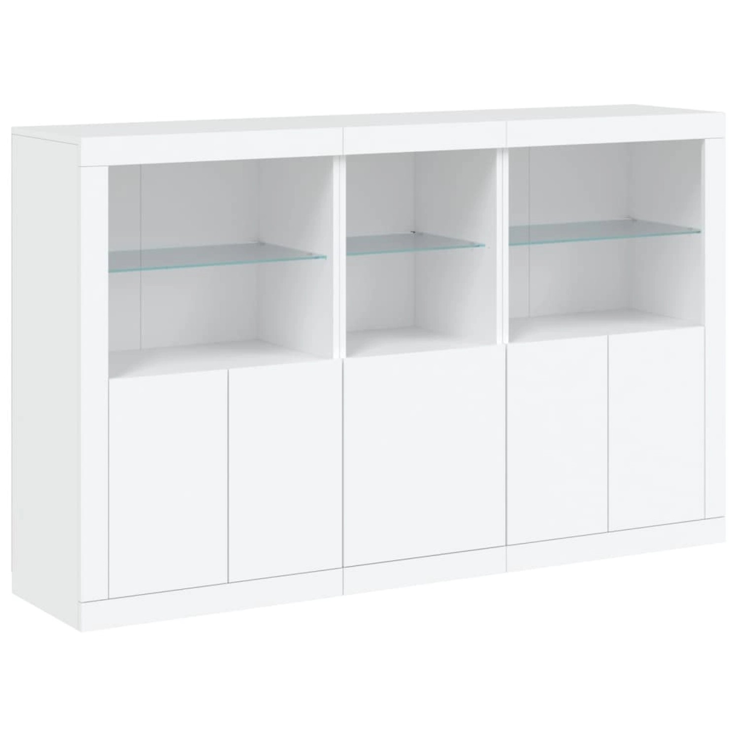 vidaXL Sideboard mit LED-Leuchten Weiß 162x37x100 cm 3209142 günstig online kaufen