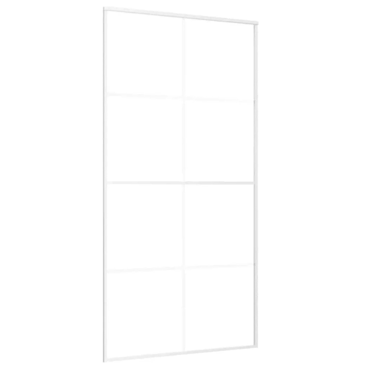 vidaXL Schiebetür ESG Glas und Aluminium mattiert 102,5x205 cm Weiß 151677