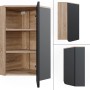 Vicco Eck-Hängeschrank Karen, anthrazit, 50x75 cm, mit Tür und offenen Fächern.