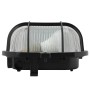 Schwarze e2 elektro LED-Ovalleuchte mit Kunststoffkorb, 18,5x12,5x11cm, für Keller und Außenbereich.