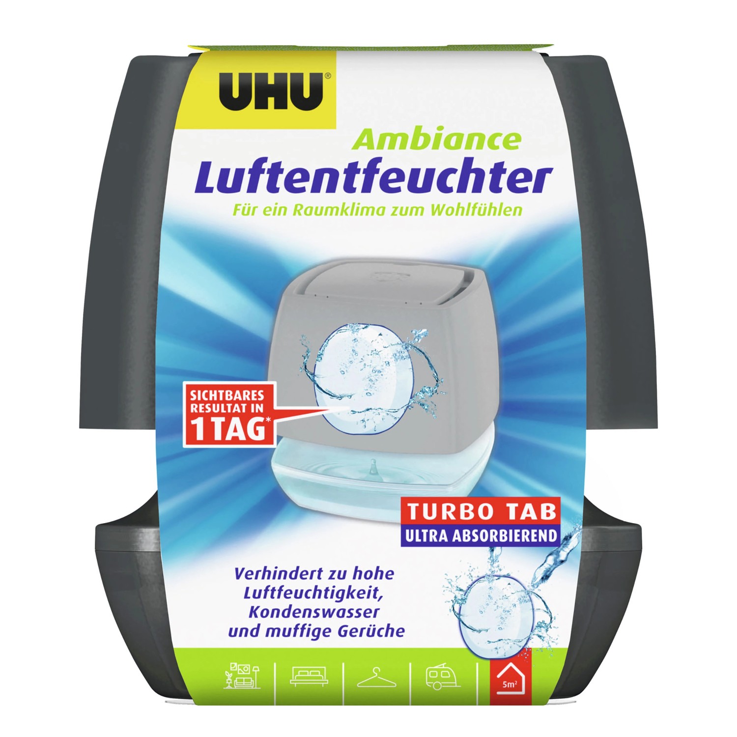 UHU Luftentfeuchter-Container Ambiance Turbo Tab  Anthrazit