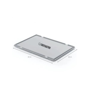 CHEFGASTRO Pizzaballenbox mit Deckel, 9 Liter, grau, aus Kunststoff, stapelbar.