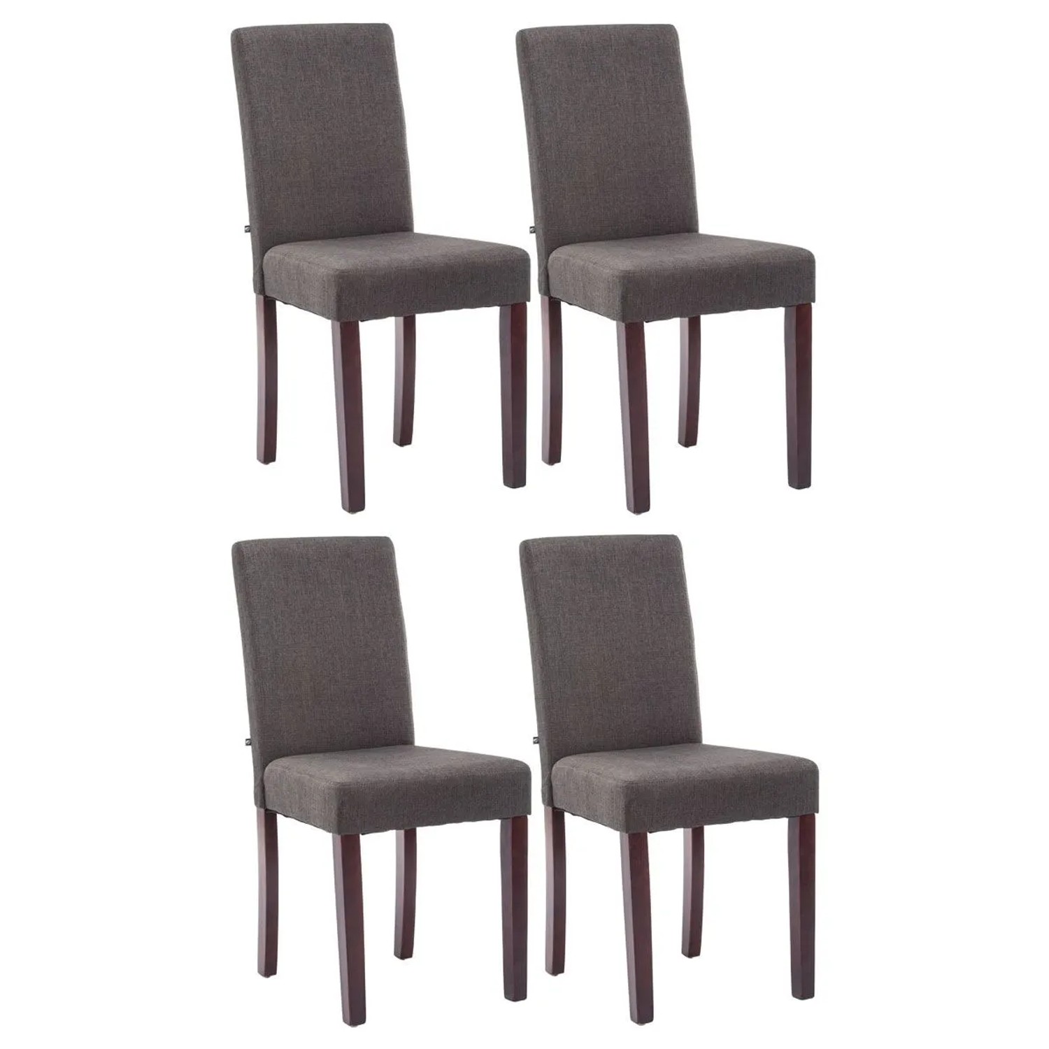 DELUKE 4er Set Esszimmerstuhl DALAN Stoff Dunkelgrau 41x47x91cm Cappucino Essstühle Esszimmerstühle Küchenstühle Wohnzimmerstühle