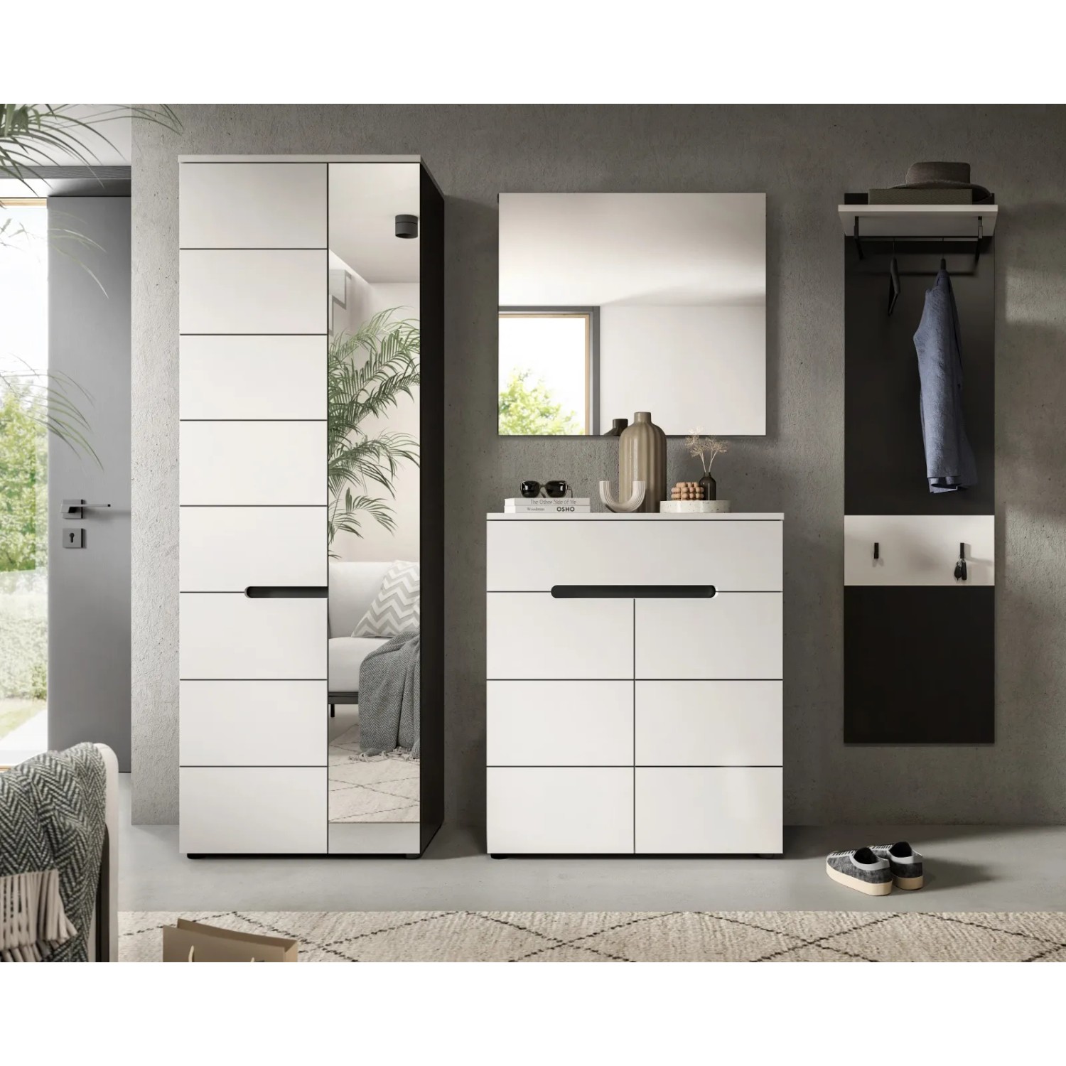 Inn.Furn Garderobenpaneel in Grau und Weiß 45 x 165 cm Cooper_7