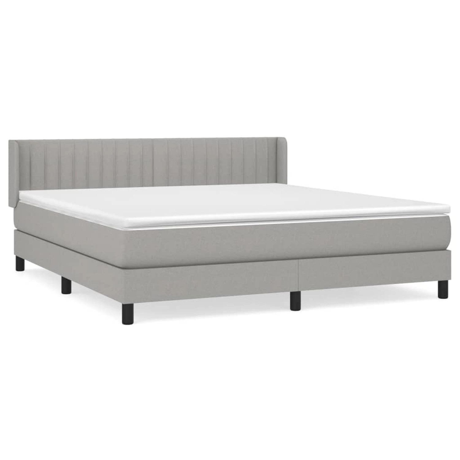 vidaXL Boxspringbett mit Matratze Hellgrau 160x200 cm Stoff 3129881 günstig online kaufen