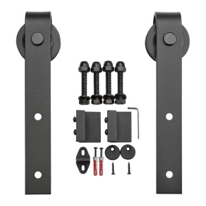 SOTECH Rollen Set LOUNGE für Schiebetüren, seitliche Montage, aus schwarzem Stahl mit 70mm Rollen und Zubehör.