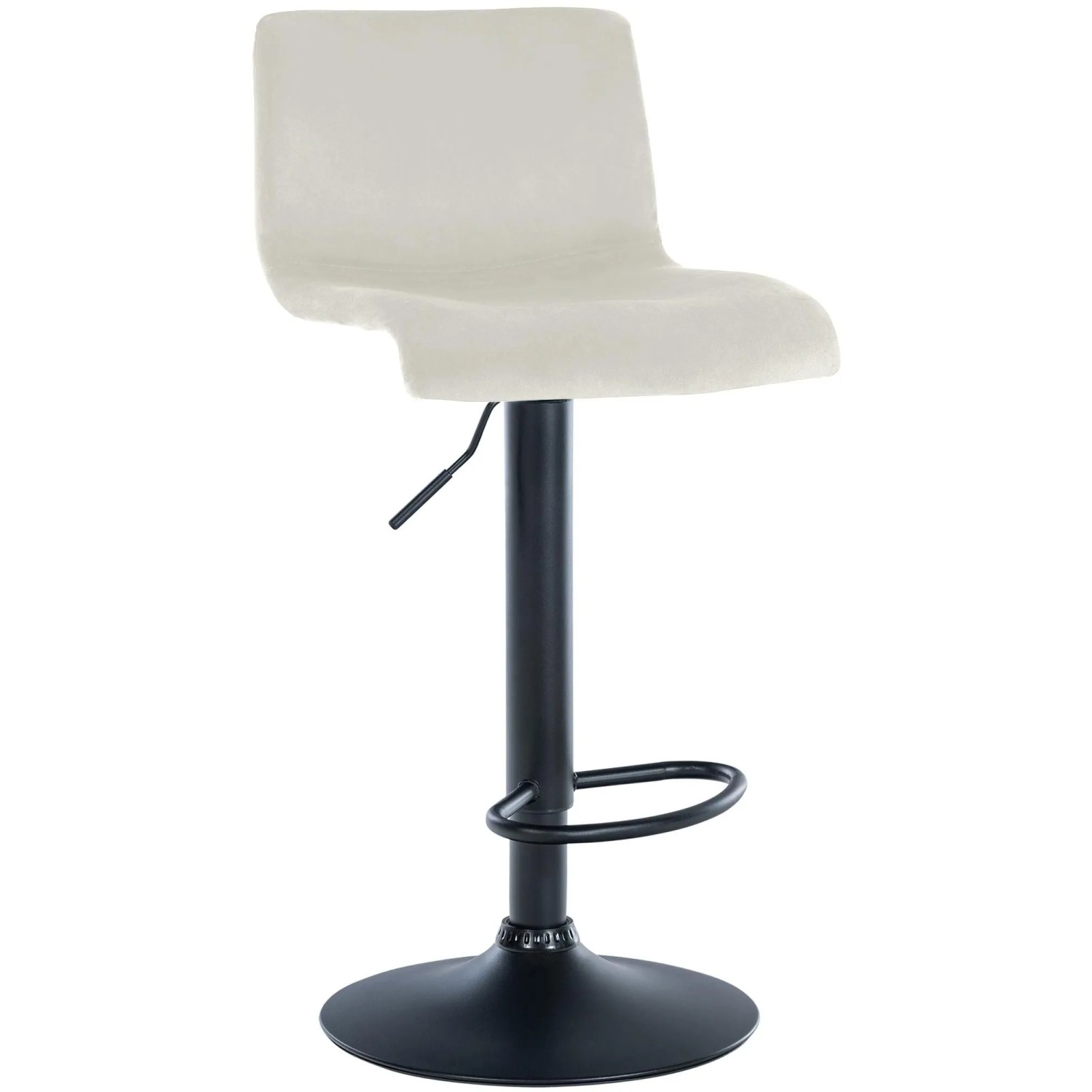 CLP Barhocker Hover Samt Metall Matt Schwarz/Creme