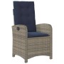vidaXL Gartensessel mit Kissen 2 Stk Verstellbar Grau Poly Rattan 365175_4
