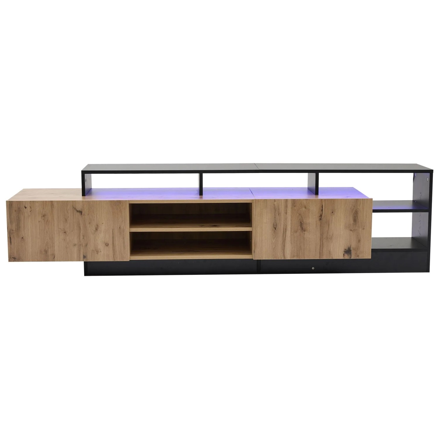 okwish TV Schrank mit Offenem Stauraum LED für Wohnzimmer 190x40x48.5cm Natur