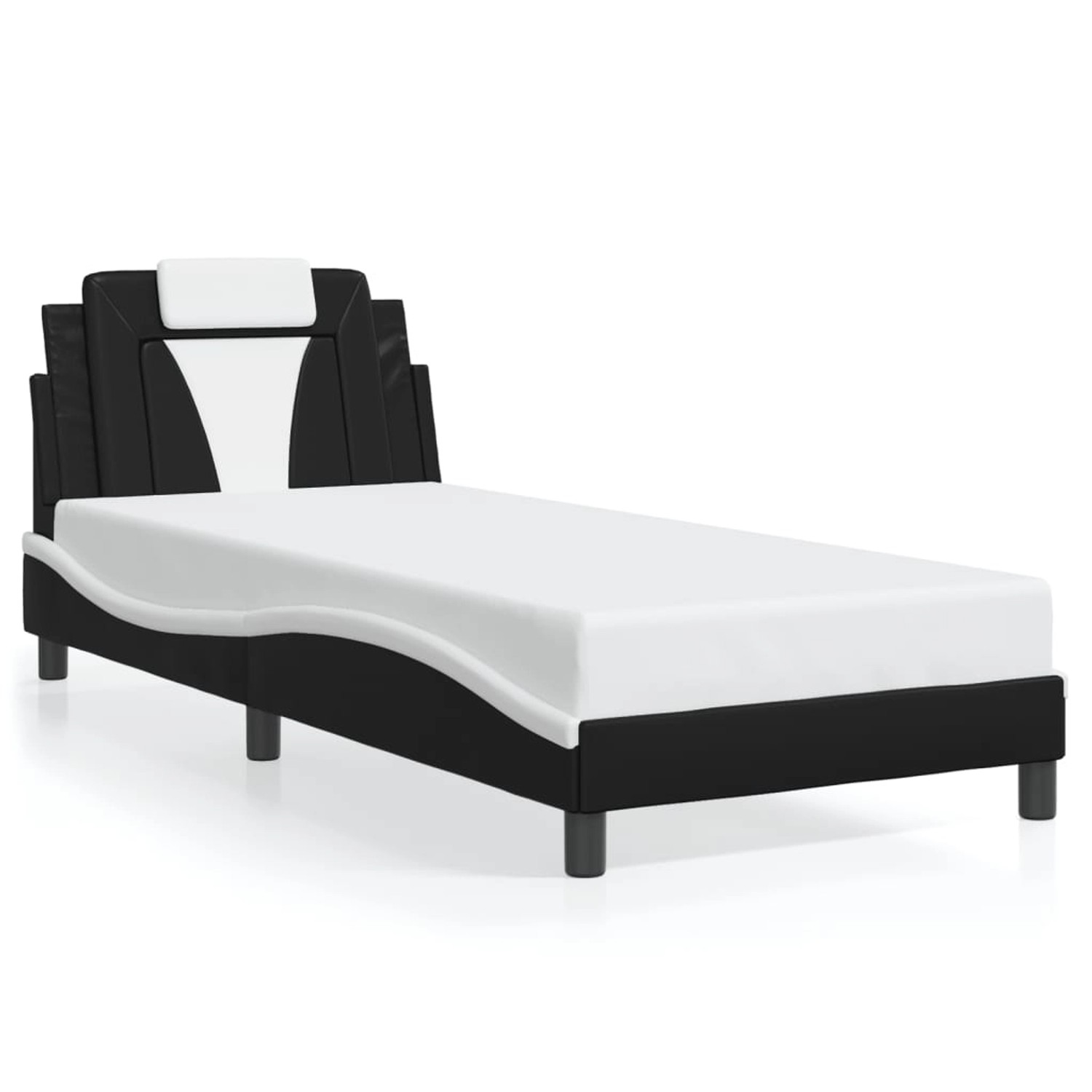 vidaXL Bettgestell Viana ohne Matratze Schwarz und Weiß 80x200 cm Kunstlede günstig online kaufen